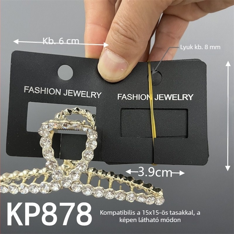 KP771 Műanyag cápa alakú hajcsat, 5,4 cm négyzet, aranyfóliával, DIY kellékek
