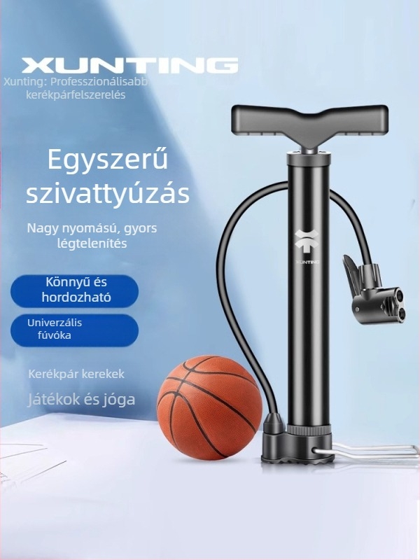 Hordozható, magasnyomású kerékpár-mini pumpa – kézi pumpa mountain bike-hoz és labdákhoz