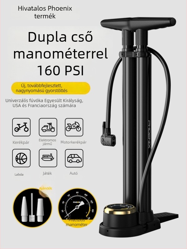 Hordozható, magasnyomású kerékpár-mini pumpa – kézi pumpa mountain bike-hoz és labdákhoz