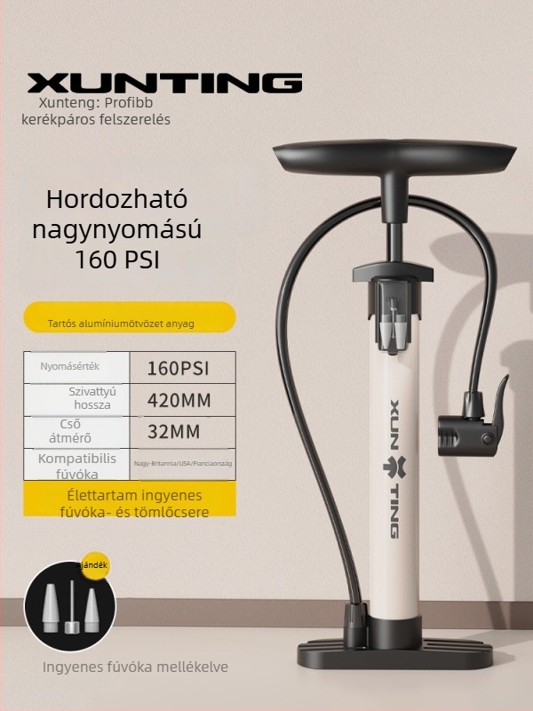 Hordozható, magasnyomású kerékpár-mini pumpa – kézi pumpa mountain bike-hoz és labdákhoz
