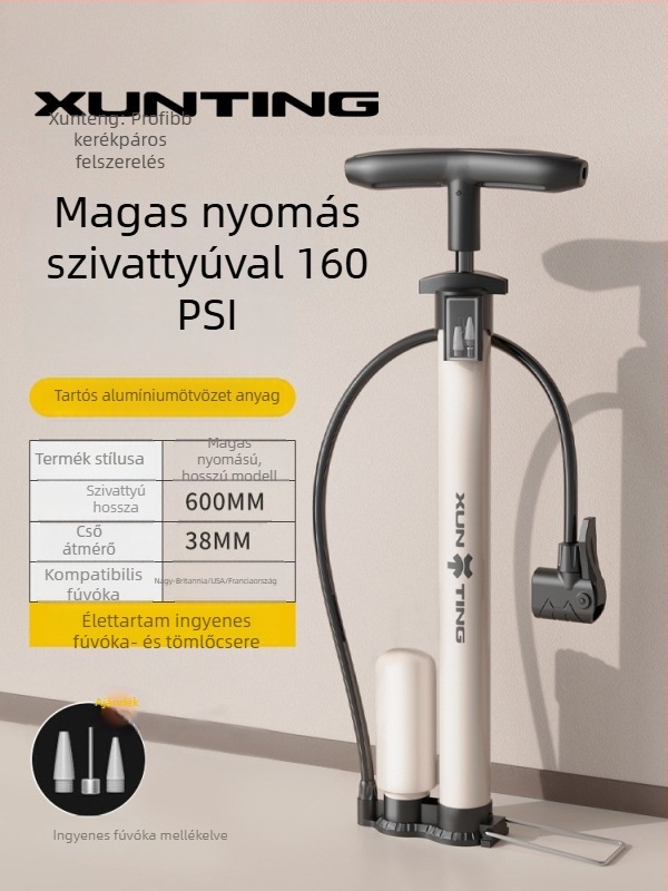 Hordozható, magasnyomású kerékpár-mini pumpa – kézi pumpa mountain bike-hoz és labdákhoz