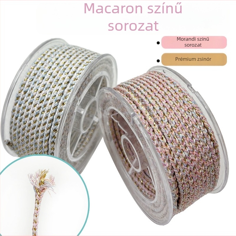 2,5 mm tibeti ihletésű DIY kézműves karkötő arany zsinórral és Bodhi gyöngyökkel, csillag- és holdmotívumokkal