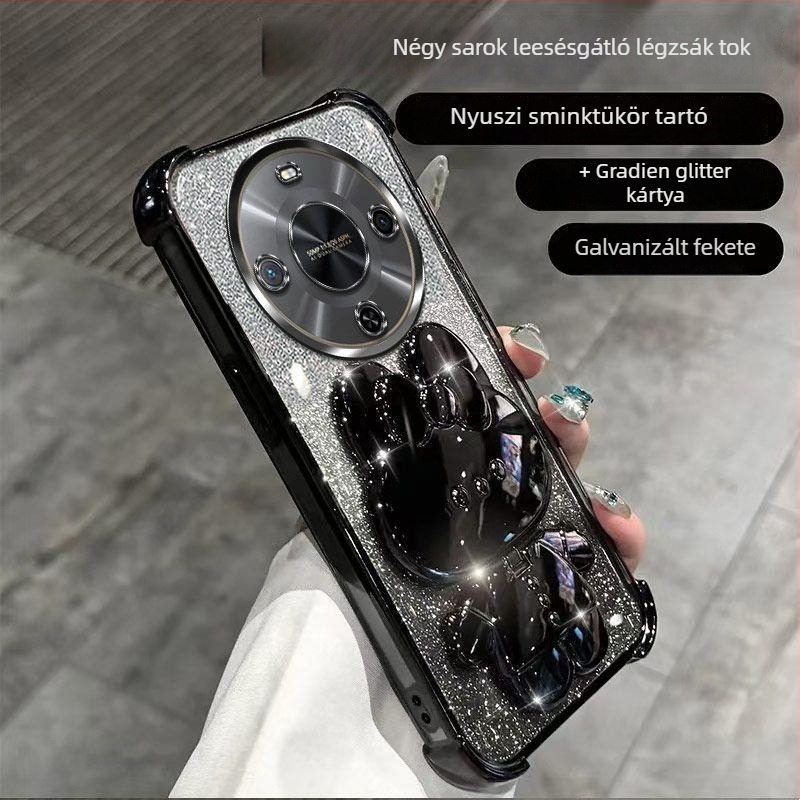 Huawei Enjoy 70X prémium kiadású telefontok csillogó nyuszi állvánnyal BRE-AL80A, női stílus