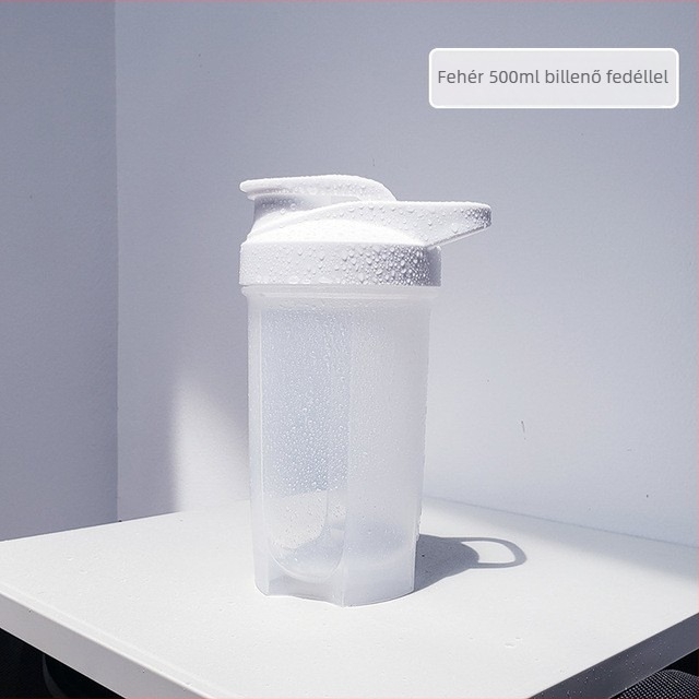500 ml sportos shaker mérőskálával, hordozható