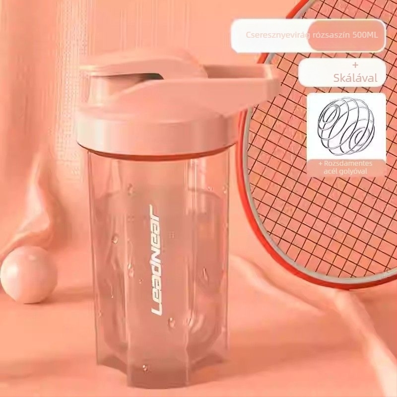 Shaker fehérje shake-ekhez és étkezéshelyettesítőkhöz, hordozható sportos vízpalack
