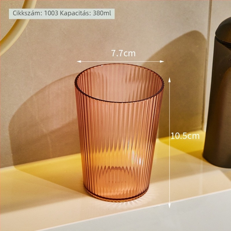Átlátszó, minimalista szájöblítő pohár és fogkefetartó készlet pároknak, otthoni használatra.