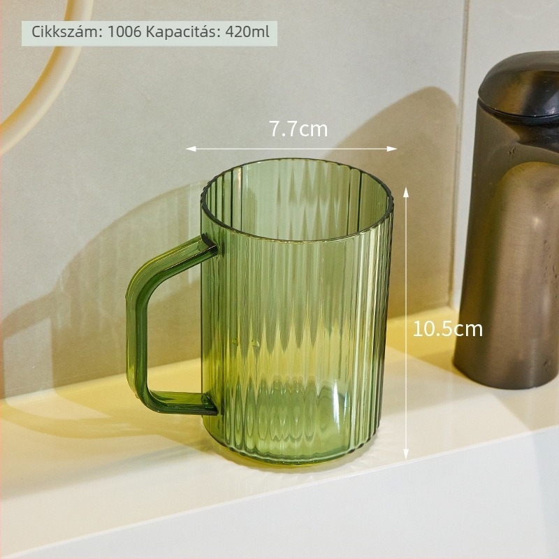 Átlátszó, minimalista szájöblítő pohár és fogkefetartó készlet pároknak, otthoni használatra.