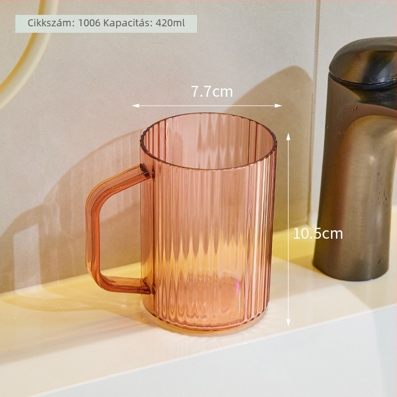 Átlátszó, minimalista szájöblítő pohár és fogkefetartó készlet pároknak, otthoni használatra.