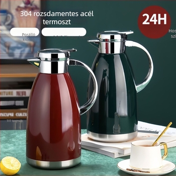 304 rozsdamentes acél vákuum-szigetelt termosz palack, európai stílusú kávés kanna, háztartási forró víz palack, római kanna gravírozott ajándék