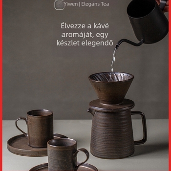 Otthoni pour-over kávés készlet kerámiakupával és szűrővel japán stílusban