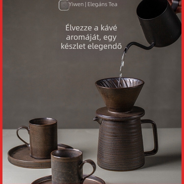 Otthoni pour-over kávés készlet kerámiakupával és szűrővel japán stílusban