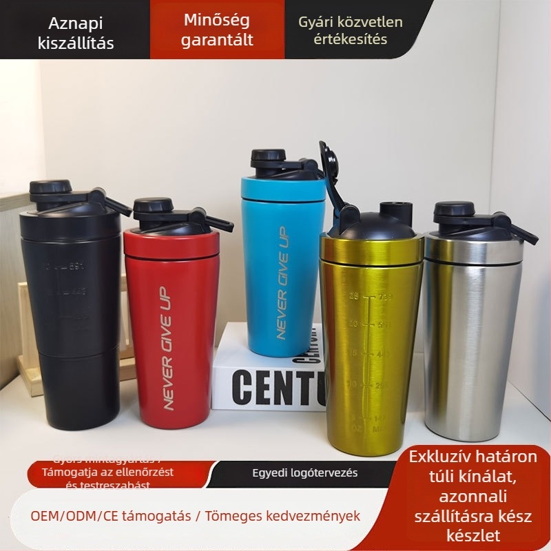 500 ml 304 rozsdamentes acél fehérje shaker pohár, egyfalú kialakítású, szigetelt pohár kültéri edzéshez