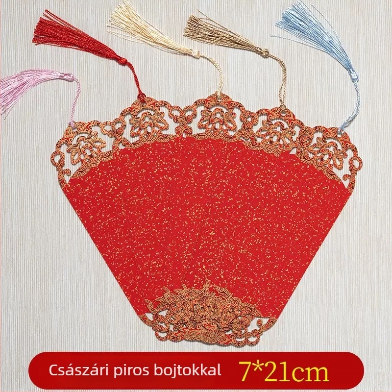 Ősi stílusú áttört könyvjelző bojtokkal és Xuan papírral kézi kaligráfiához