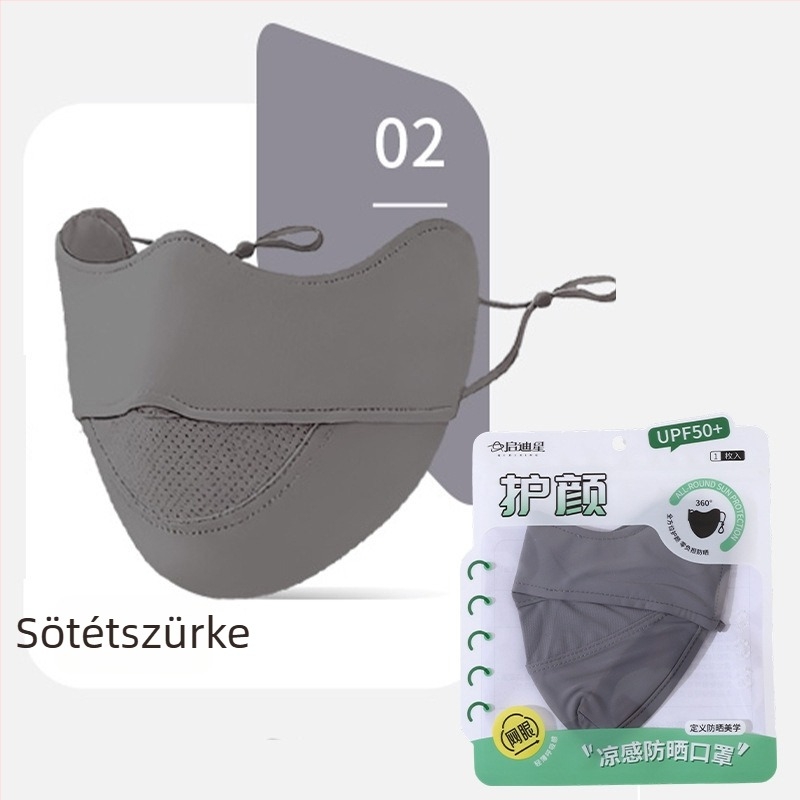 Egyszínű, háromdimenziós UV-védő maszk UPF50+ férfiak és nők számára, kültéri, légáteresztő