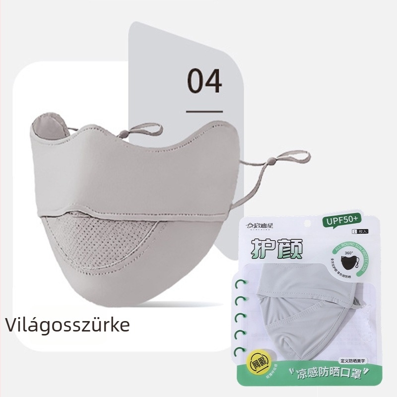 Egyszínű, háromdimenziós UV-védő maszk UPF50+ férfiak és nők számára, kültéri, légáteresztő
