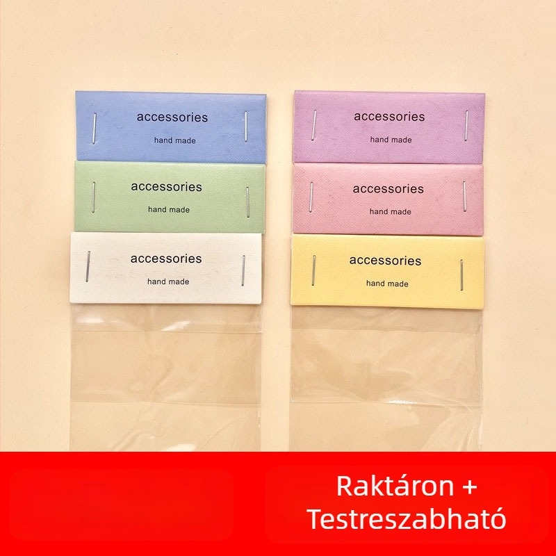 Összehajtható karton csomagoló kártya ékszerekhez – címke hajkiegészítőkhöz, DIY gumis kulcstartó, hajdísz