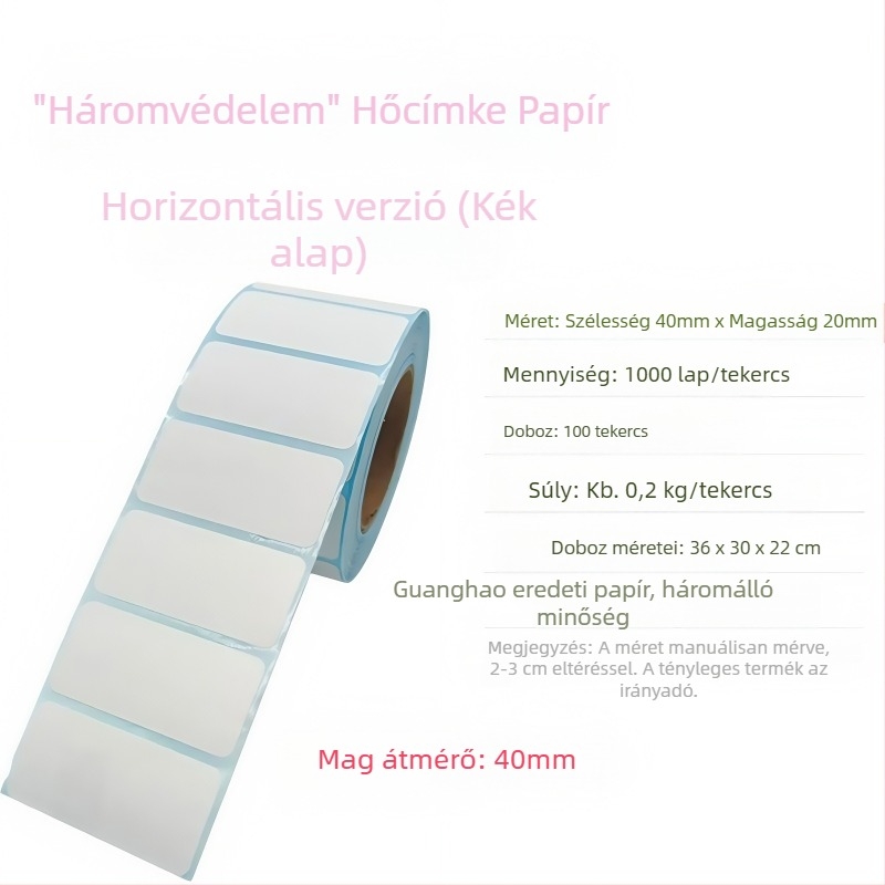 Háromvédett hőérzékelő címke papír 30×20 mm, öntapadó címkék tej-tea számára, áruház és raktári osztályozásra, termos matricák raktáron