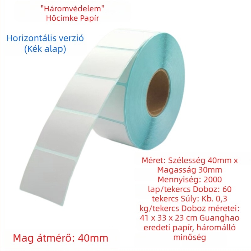 Háromvédett hőérzékelő címke papír 30×20 mm, öntapadó címkék tej-tea számára, áruház és raktári osztályozásra, termos matricák raktáron
