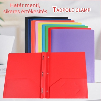 PP műanyag 3 lyukas D-clip iratrendező, A4, több színű