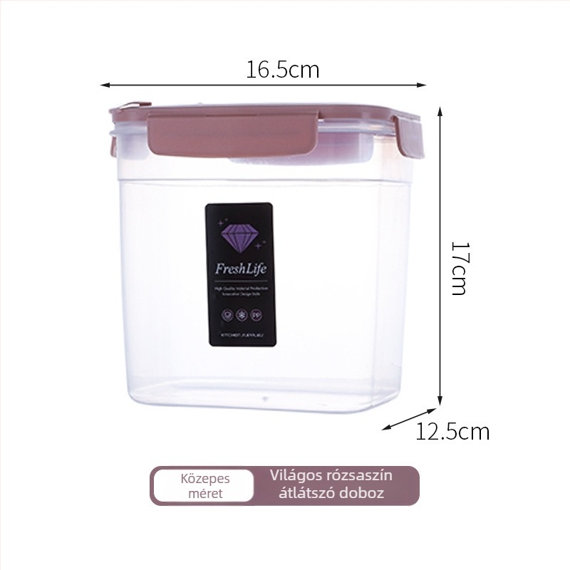 Nagy átlátszó konyhai tárolóedény gabonák és száraz élelmiszerekhez, mikrohullámú sütőben használható tároló doboz