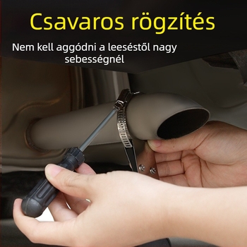 Járműre szerelt elektrosztatikus eliminátor földelő lánccal és állítható gumicsíkkal, kopásálló