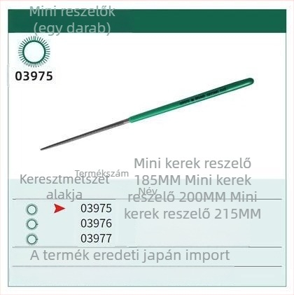 Mini lapos reszelő acélból, közepes fogú