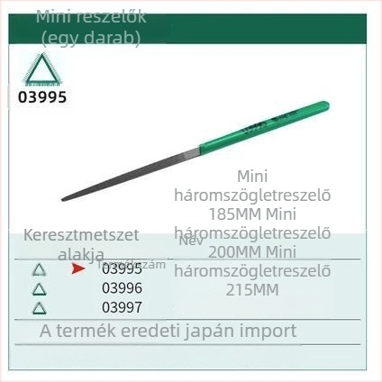 Mini lapos reszelő acélból, közepes fogú