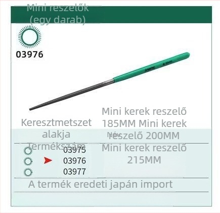 Mini lapos reszelő acélból, közepes fogú