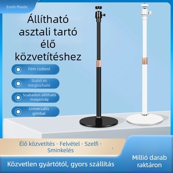 Asztali gimballos állvány kamera és projektorhoz LED világítással, alumíniumötvözet, állítható magasság