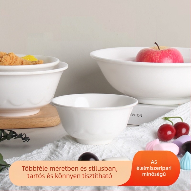 Porcelánhoz hasonló melamínból készült kis tál éttermek számára, leves- és rizstál, ütésálló fűszertál, műanyag