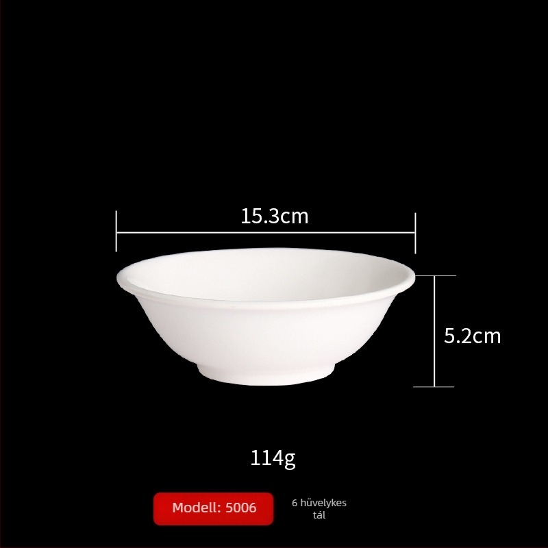Porcelánhoz hasonló melamínból készült kis tál éttermek számára, leves- és rizstál, ütésálló fűszertál, műanyag