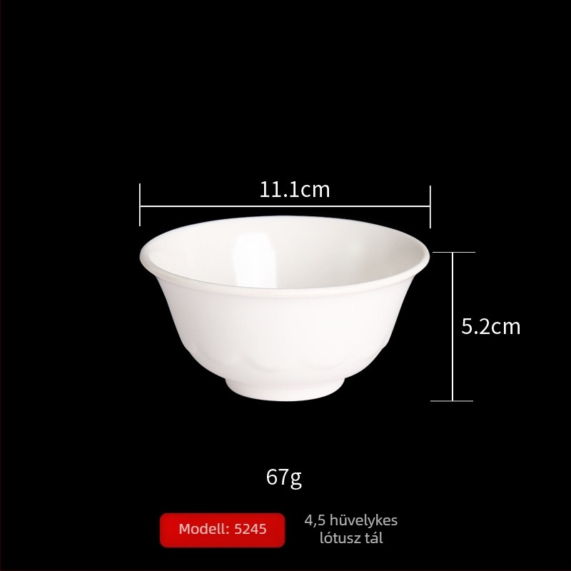Porcelánhoz hasonló melamínból készült kis tál éttermek számára, leves- és rizstál, ütésálló fűszertál, műanyag
