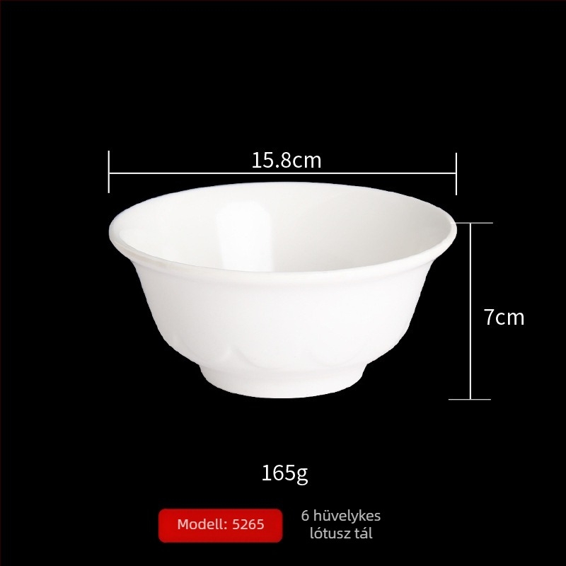 Porcelánhoz hasonló melamínból készült kis tál éttermek számára, leves- és rizstál, ütésálló fűszertál, műanyag