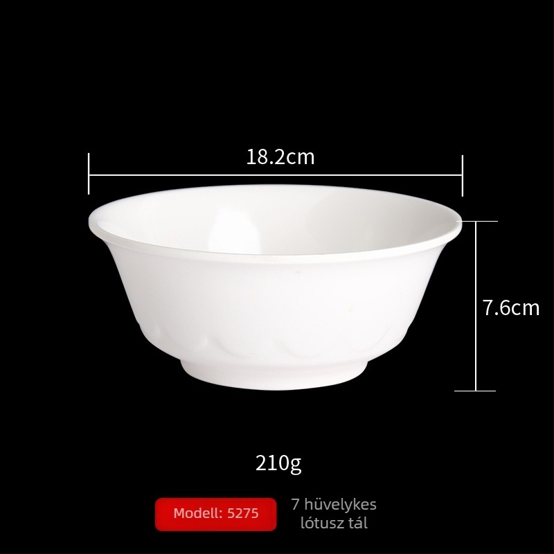 Porcelánhoz hasonló melamínból készült kis tál éttermek számára, leves- és rizstál, ütésálló fűszertál, műanyag