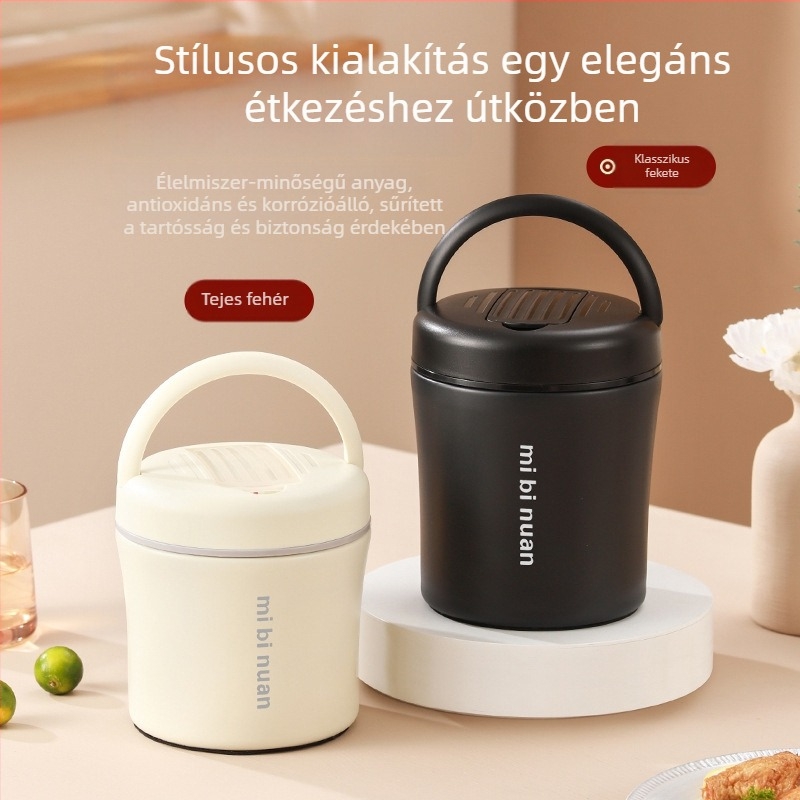 Két rétegű vákuum-szigetelt ebédtároló, 1,2 L, diákoknak és irodai dolgozóknak