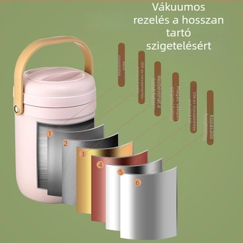 Fuguang szigetelt ebédbox, rozsdamentes acél, élelmiszer-minőség, háromrétegű vákuum dizájn, hordozható irodai dolgozóknak, kapacitás 1.8L vagy 2.2L