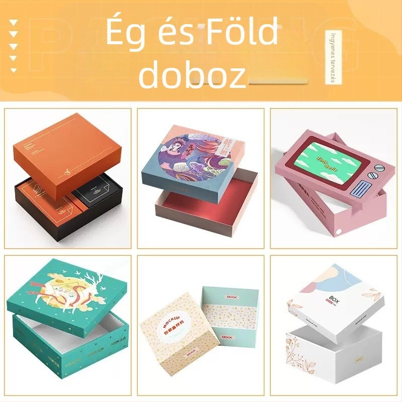 Kozmetikai csomagoláshoz készült testreszabható doboz ezüst karton felülettel, színes doboz, fehér karton doboz, dupla betétes doboz, hullámkarton repülő doboz, papírtáska, logó nyomtatás