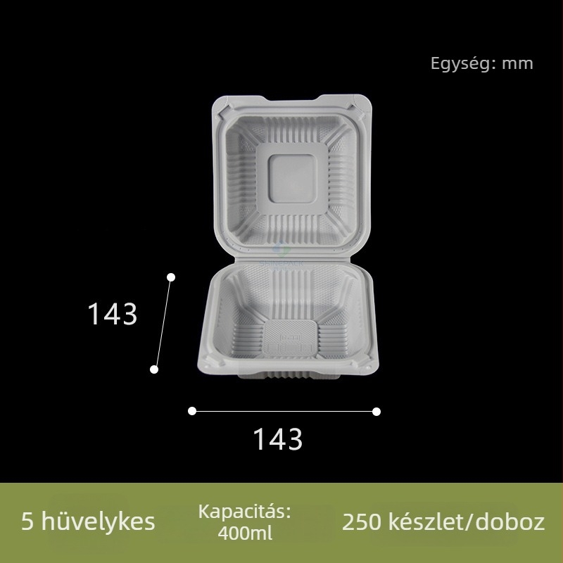 Egyszer használatos ebédes doboz rekeszekkel, műanyag gyorséttermi doboz, hamburgeres doboz, több rekeszes ebédes doboz kereskedelmi használatra