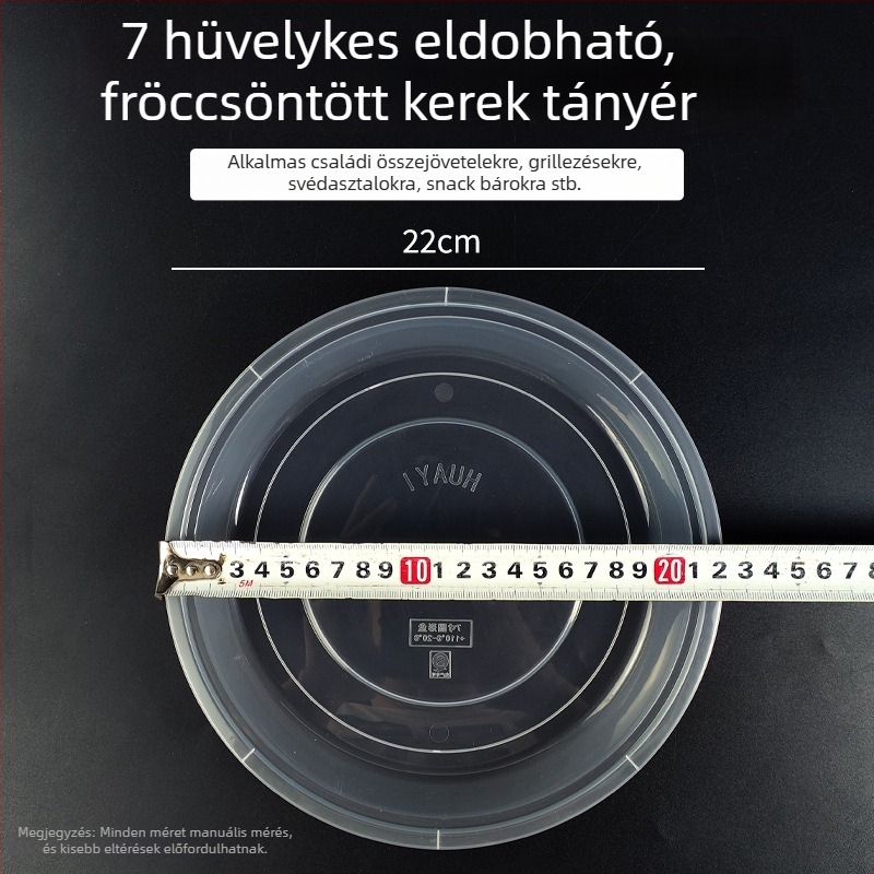 Egyszer használatos tányér, erősített, hőálló műanyagból, nagy ovális formájú, éttermekhez és piknikekhez