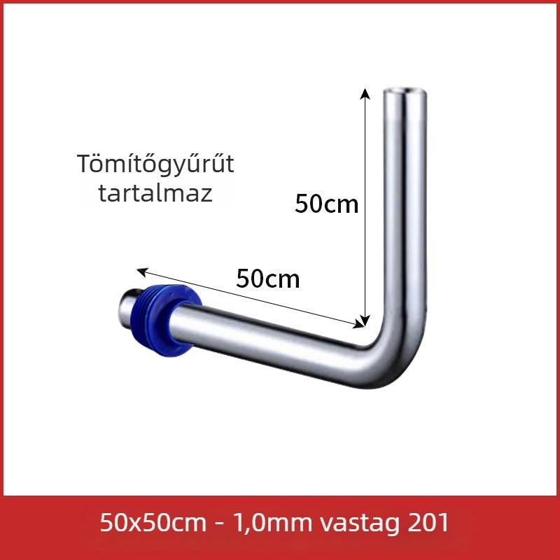 32 mm-es kocka vécé öblítőcső, 304 rozsdamentes acélból, L alakú csatlakozócső, hosszabb öblítőcső pedálos szeleppel