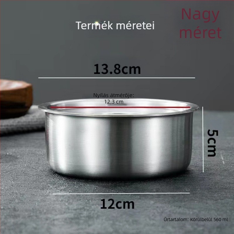 304 rozsdamentes acélból készült pároló tál fedővel, babák számára készült ételekhez, párolt tojásos puding és gulyás tál