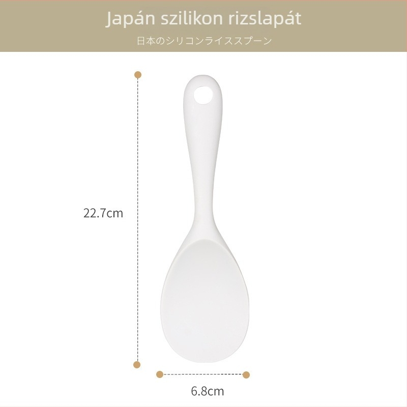 Szilikon konyhai eszközök bükkfa nyéllel: spatula, leveskanál, szűrőkanál és serpenyő spatula tapadásmentes edényekhez