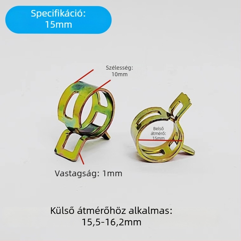 Mingya rugalmas csőbilincs, 20 mm, dupla füles, 65Mn acél