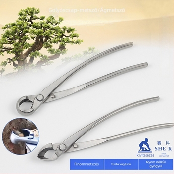 Rozsdamentes acél gömbcsuklós metszőolló bonsai formázáshoz – ágak, gyökerek, levelek és rügyek vágására