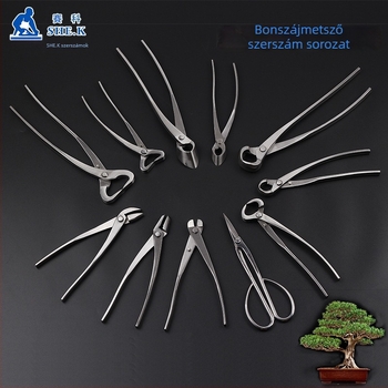 Rozsdamentes acél gömbcsuklós metszőolló bonsai formázáshoz – ágak, gyökerek, levelek és rügyek vágására