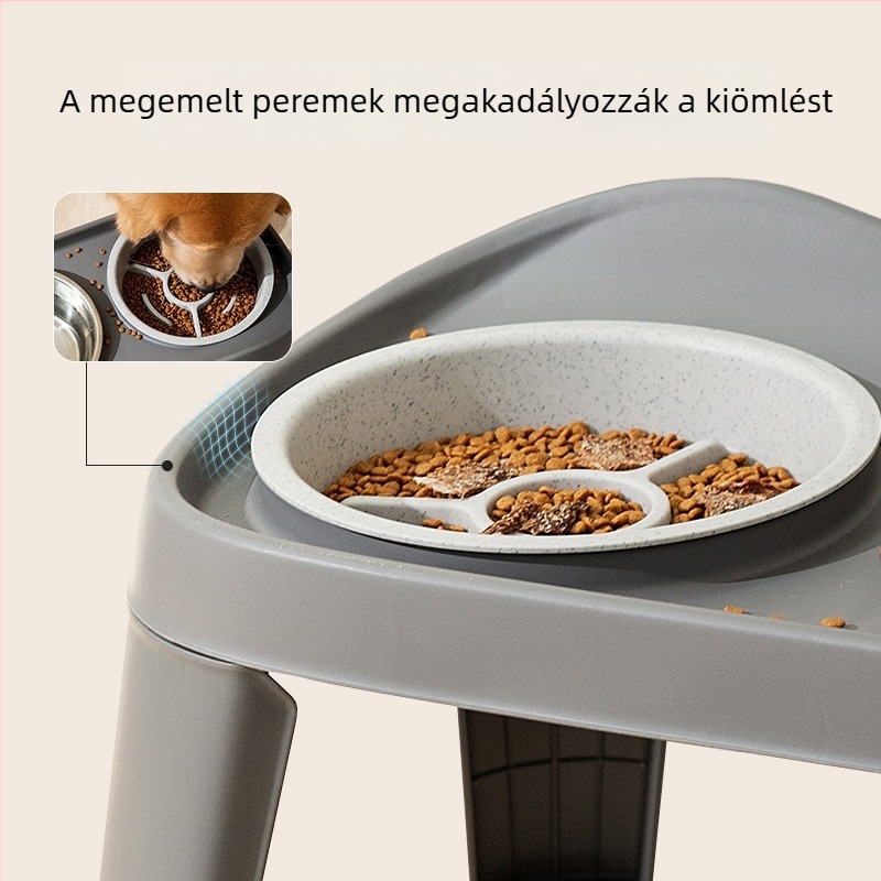 Emelt, dupla kutyatál – összecsukható állvánnyal, etetőtál Golden Retrievernek és nagytestű kutyáknak