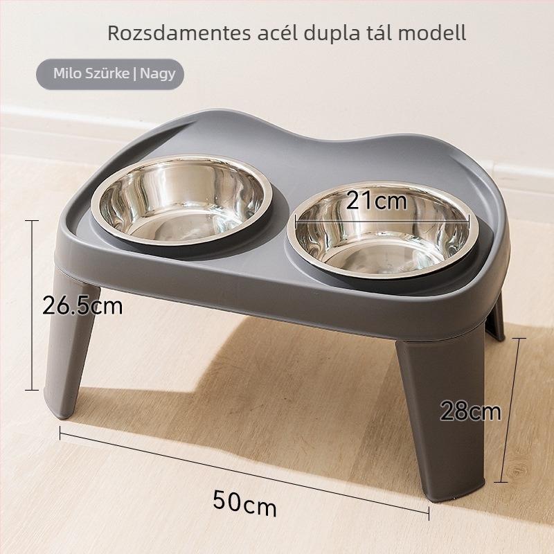 Emelt, dupla kutyatál – összecsukható állvánnyal, etetőtál Golden Retrievernek és nagytestű kutyáknak