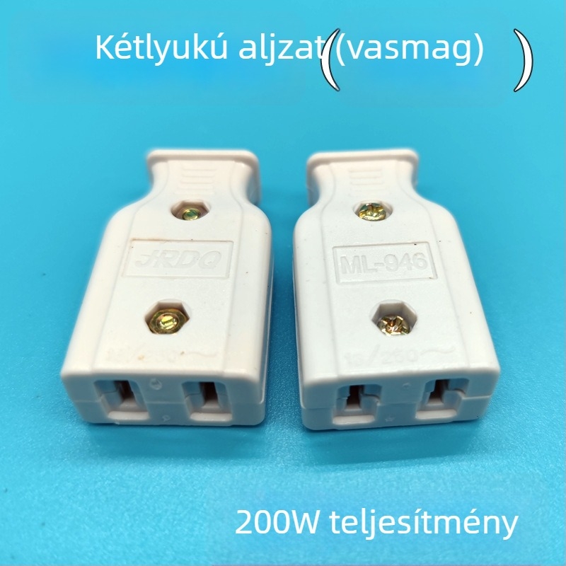 Tiszta rézből készült tápkábel, nemzeti szabvány szerint, kétlyukas női csatlakozóval, két sík érintkezővel és energiafelügyeleti aljzattal