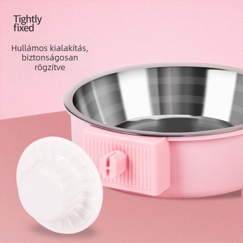 Rozsdamentes acélból készült háziállat tál — egyetlen tál ételnek és víznek macskáknak és kutyáknak, függő vagy rögzített tartóval.