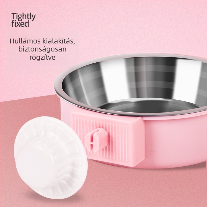 Rozsdamentes acélból készült háziállat tál — egyetlen tál ételnek és víznek macskáknak és kutyáknak, függő vagy rögzített tartóval.